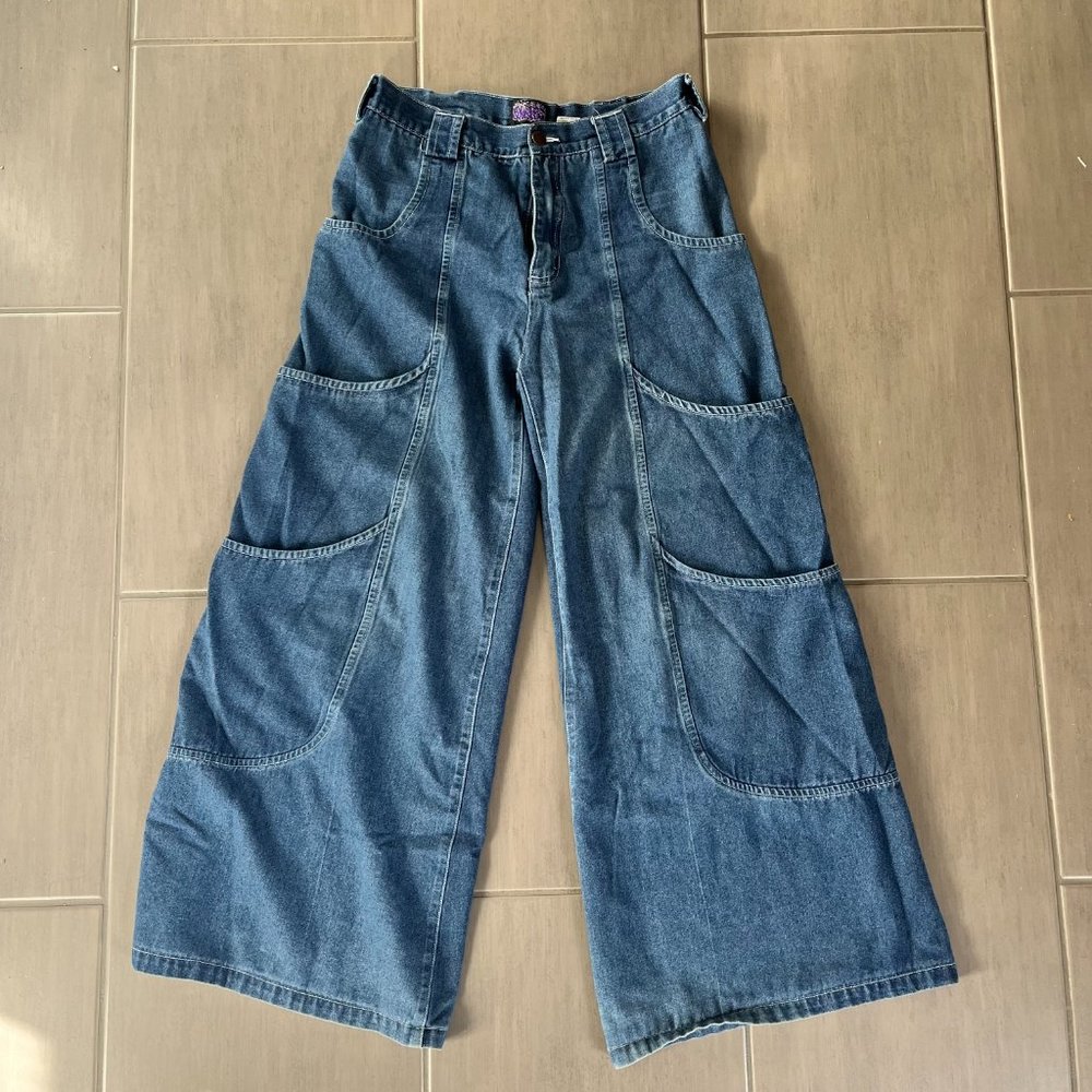 Vintage 90s Auraze for Beau Baker Multi Pocket Wide Leg Jeans